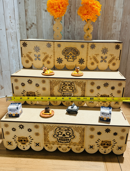 Altar de Madera para Ofrenda de Dia De Los Muertos Day of the Dead Wood Offering Altar