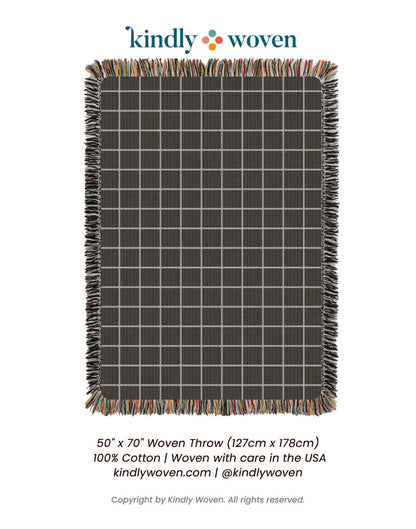 Greer — Nocturne Colorway - Reversible Woven Blanket with Fringe
