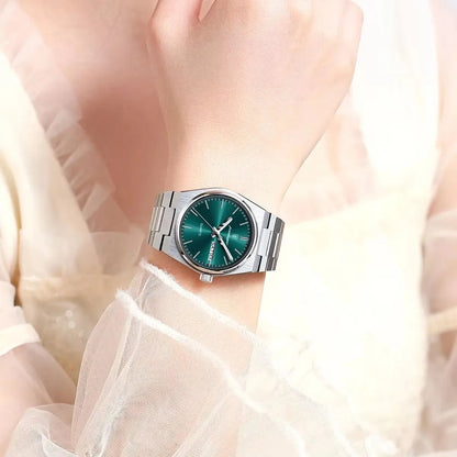 Luxury Watch for Woman Elegant Quartz Waterproof Luminous Date Week Stainless Steel