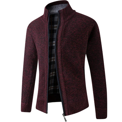 Men Sweater Cardigan Blazer Autumn/Winter Fleece Thick Warm Loose Zip Up