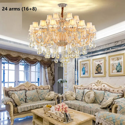 Large Crystal Luxury Chandelier Lighting 15/18/24/34 100% K9