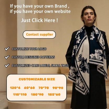 Women's Fashion Multi-Pattern Printed Scarf with Houndstooth Chain Accents and Animal Print Modern Shawl Wholesale