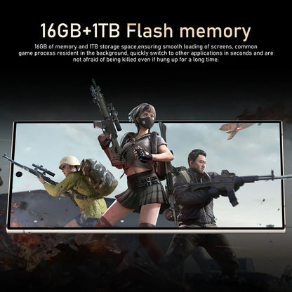 2025 S24 Ultra 7.3 5G Smartphone 16GB+1TB Android HD LCD 65W S Pen Mobile Gaming Phone with WIFI French & Spanish LTE Cellular