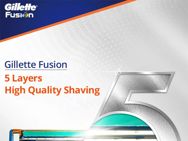Gillette Fusion Razor for Men Face Hair Beard Shaving Machine Manual Safety Shaver Replacement Head Cassettes 5 Layer Blades