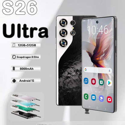S26 Business Smartphone 5G Dual SIM 108MP Rear Camera Ultra HD Display 8000mAh Battery Octa Deca Core MTK Global 512GB Supports