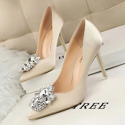 Rhinestone Women Pumps Stiletto Women Shoes Sexy High Heel
