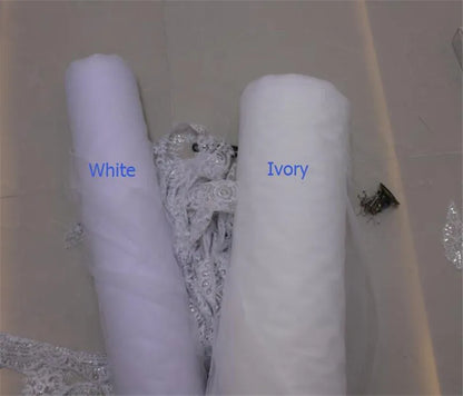 Luxury Cathedral Bridal Veils Sequins 3M 4M 5M Appliques Lace Edge