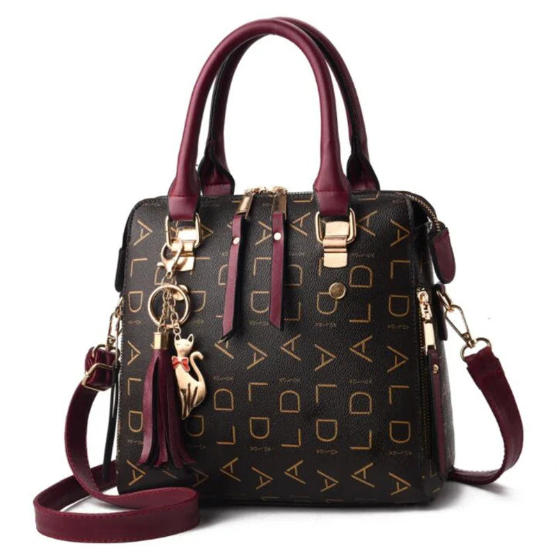 Luxury Leather Tassel Top-Handle Bag