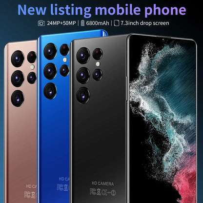 Hot Selling S22 ULTRA Original 16GB+1TB 24MP+50MP Face Unlock Full Display Android 12 Cell Phone Smart Mobile Phone