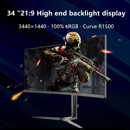 34 Inch Curved Screen Gaming Monitor 100hz 4k 3440*1440 Super Wide R1500 LED Computer Monitor Pc for Game