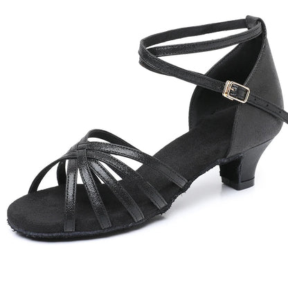 Girls' Ballroom/Latin Dance Shoes with Microfiber Upper Cowhide Outsole Suedette Lining 4.5cm Heel-Stage Performance Shoes