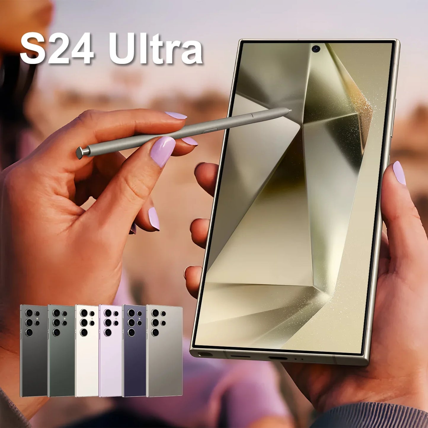 2025 S24 Ultra 7.3 5G Smartphone 16GB+1TB Android HD LCD 65W S Pen Mobile Gaming Phone with WIFI French & Spanish LTE Cellular
