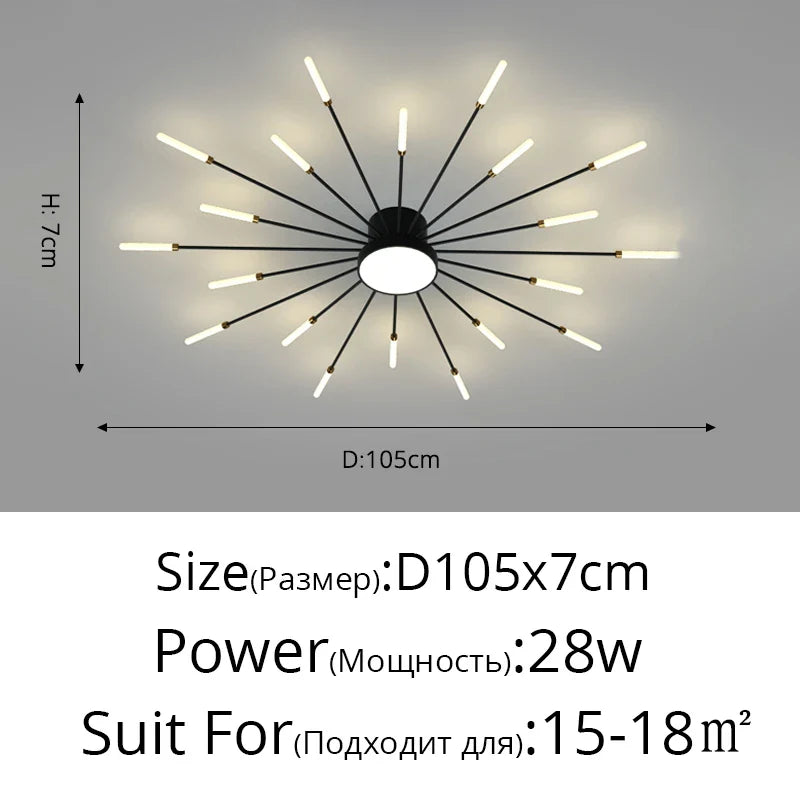 Modern Acrylic Ceiling LED Indoor Lighting For Bedroom Living Room or Kids Room Frame 175-260V