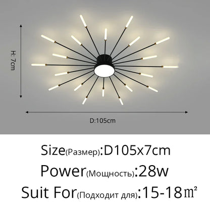 Modern Acrylic Ceiling LED Indoor Lighting For Bedroom Living Room or Kids Room Frame 175-260V