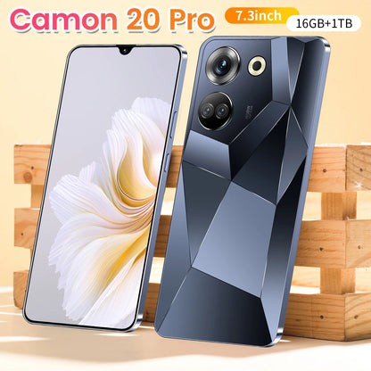 New Arrival Camon 20 Pro 5G Smartphone 7.3-inch HD Large Screen 1TB Storage 16GB RAM Dual SIM Card Mobile Phone