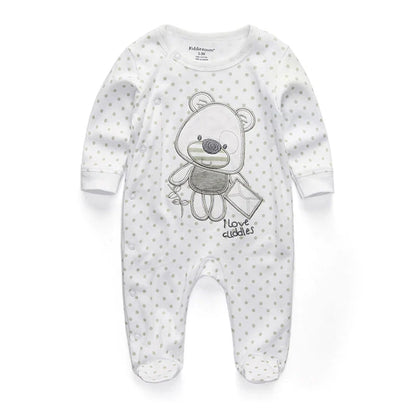 0-12Months Baby Rompers Newborn Pajamas Girls Boys 100% Cotton Long Sleeve 1/2/3 Pieces