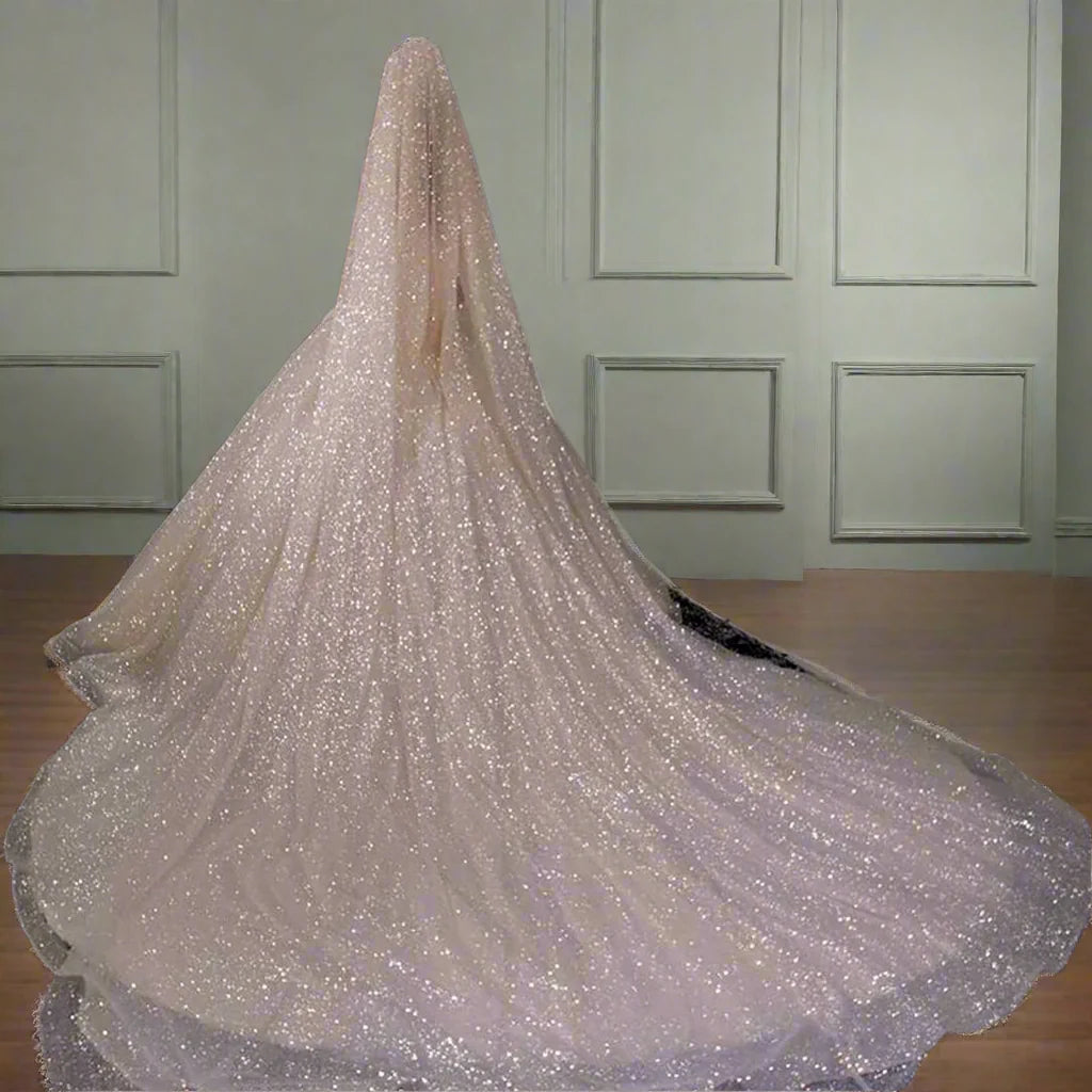 Luxury Cathedral Sparking Glitter Wedding Bridal Veil Long 3M/5M