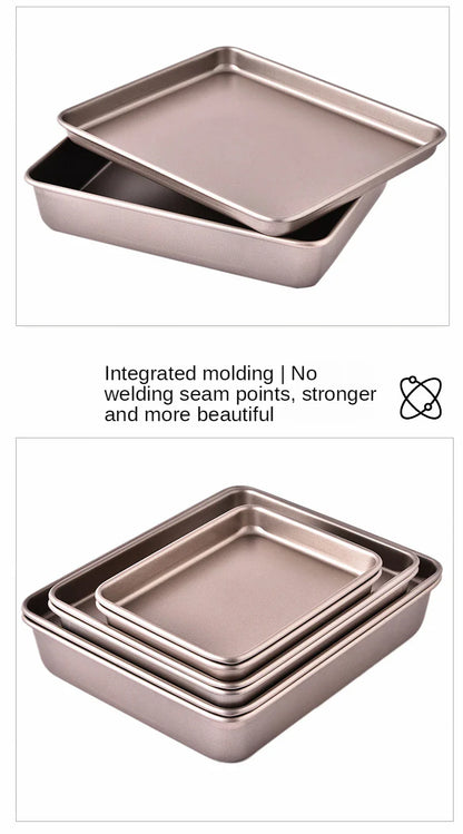 Deep Baking Pan Rectangular Non Stick Carbon Steel Bakeware Biscuit Bread Loaf kit