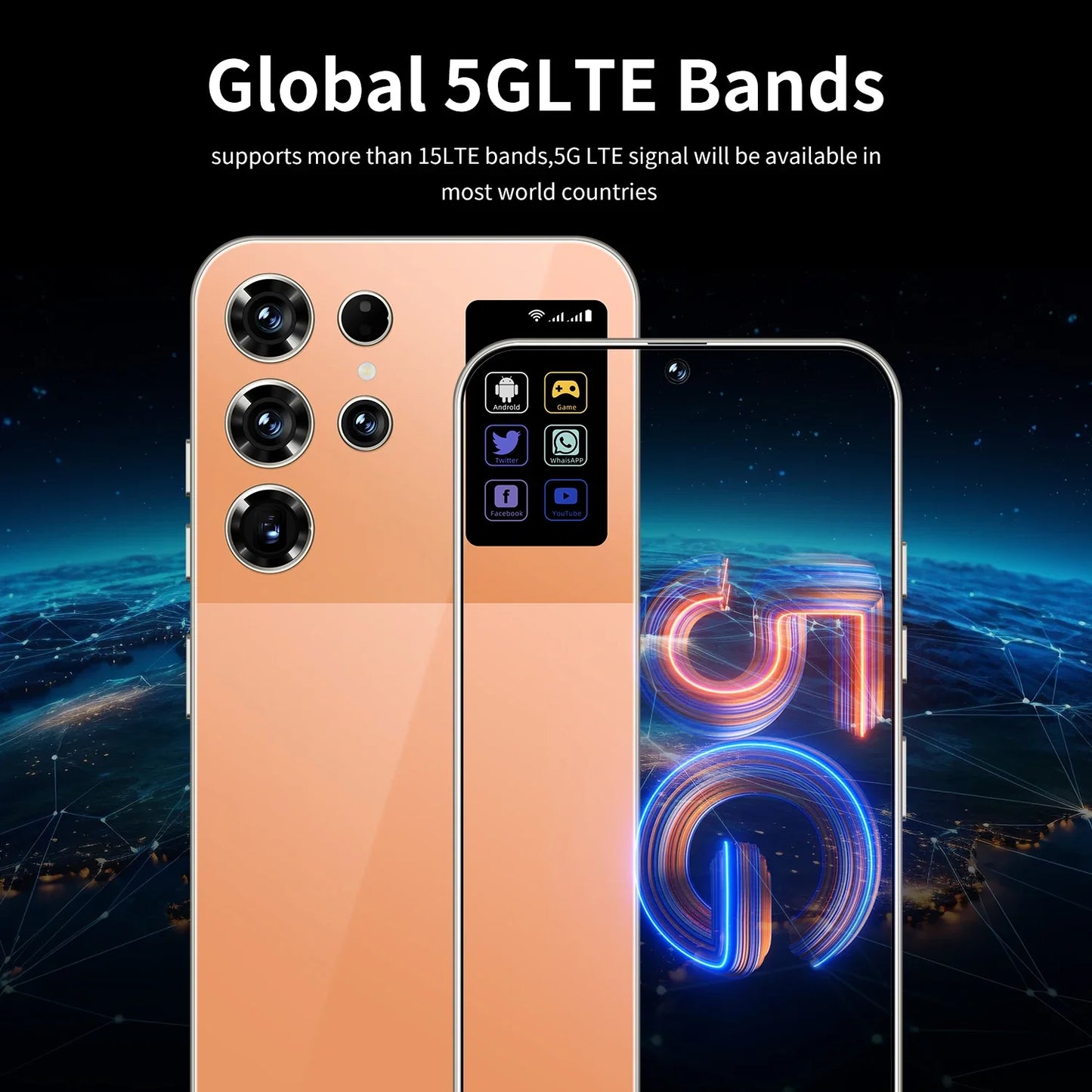 S26 Ultra Android 15 5G Smartphone High Quality 7.3 Inch HD Face ID Deca core Gaming Mobile Phone 16GB+1TB Factory Direct