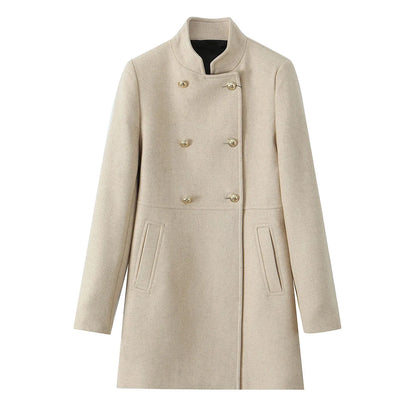 Women's Autumn Elegant Button-decorated Double-breasted Coat Jacket