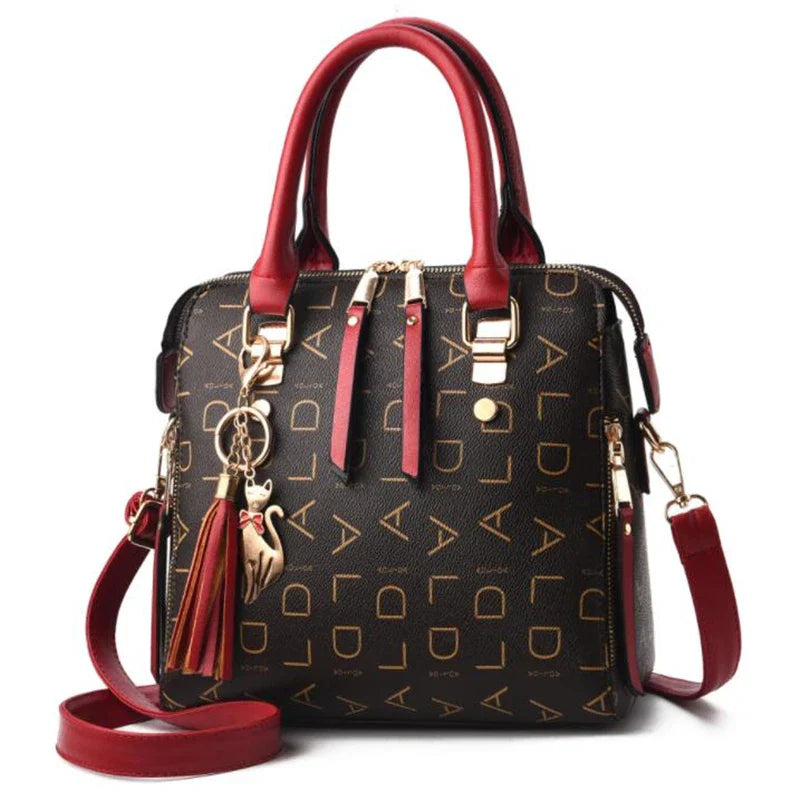 Luxury Leather Tassel Top-Handle Bag