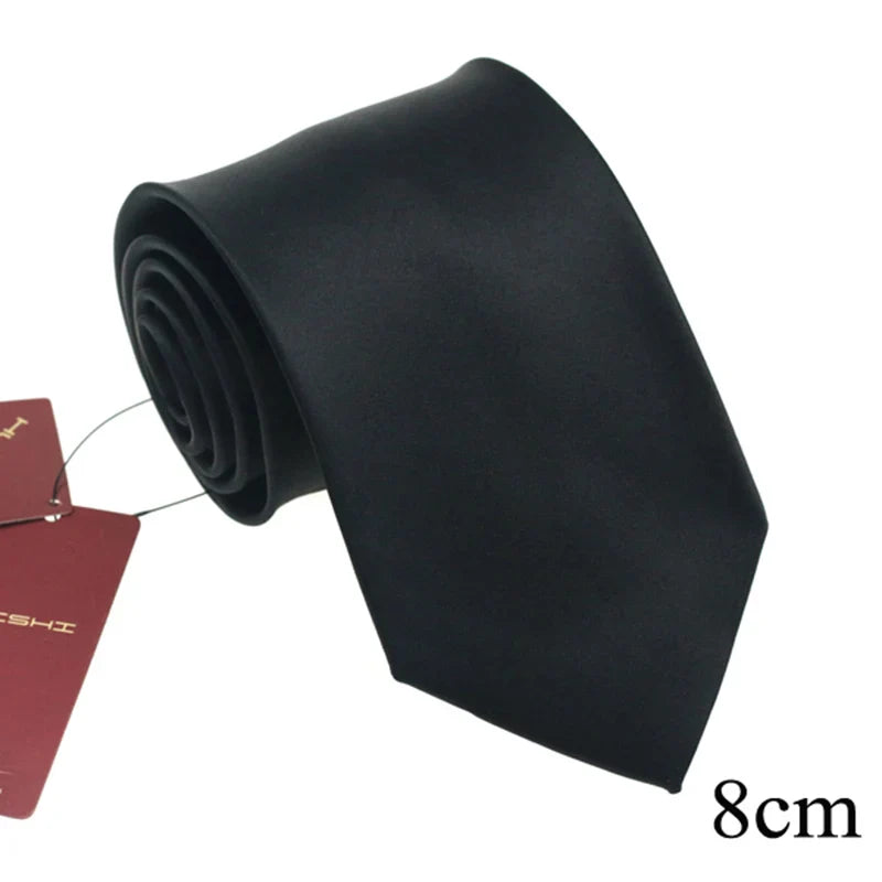 British Style Sale Mariage Waterproof Necktie Formal Black Solid Color Unisex Stripe Shape Men's For Gift Lapel Neck Tie Women
