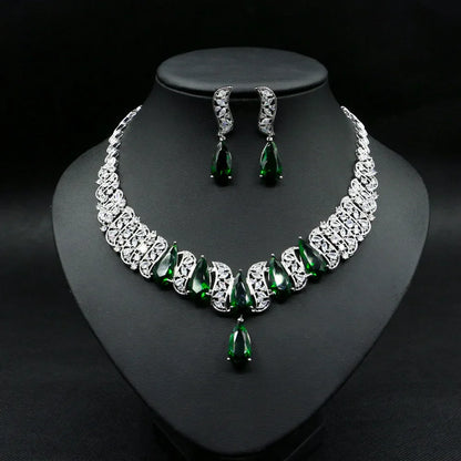 Luxury 2pcs Bridal Zirconia Jewelry Sets for Women