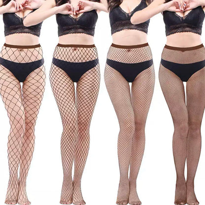 4 Pairs Mini Small Medium Large Holes Plain Fishnet Tight Multi Colors Stretchy Pantyhose
