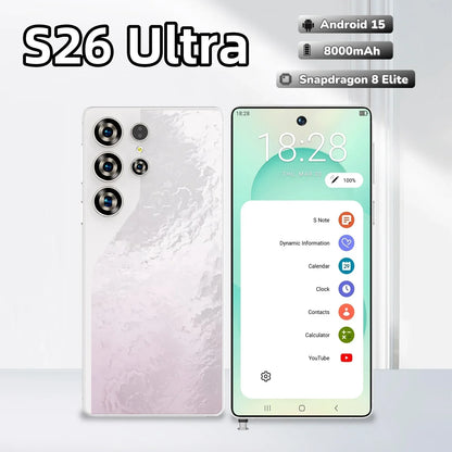 S26 Ultra 16GB+1TB 5G Android 15 Smartphone 7.3 Inch Dual Card Deca Core HD Resolution 100W Quick Unlocked Gaming Phone Spanish