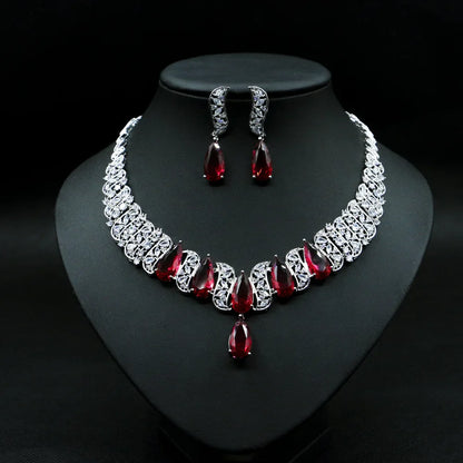 Luxury 2pcs Bridal Zirconia Jewelry Sets for Women