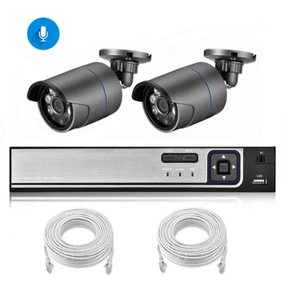 AZISHN 4K 8MP Video Surveillance Set 8CH POE NVR kit AI Human Detection IP Camera Indoor Outdoor Audio Recorder Security System