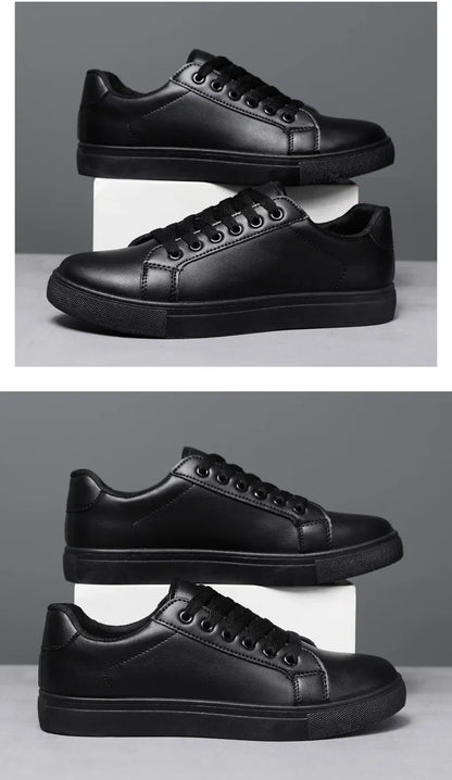 Men's Summer Korean Style Fashion Board Shoes Trendy All-match Casual Large Size Soft PU Mesh Solid Color PVC