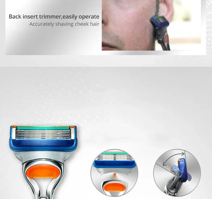 Gillette Fusion Razor for Men Face Hair Beard Shaving Machine Manual Safety Shaver Replacement Head Cassettes 5 Layer Blades