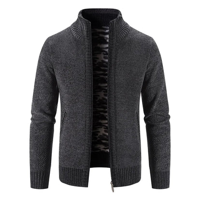 Men Sweater Cardigan Blazer Autumn/Winter Fleece Thick Warm Loose Zip Up