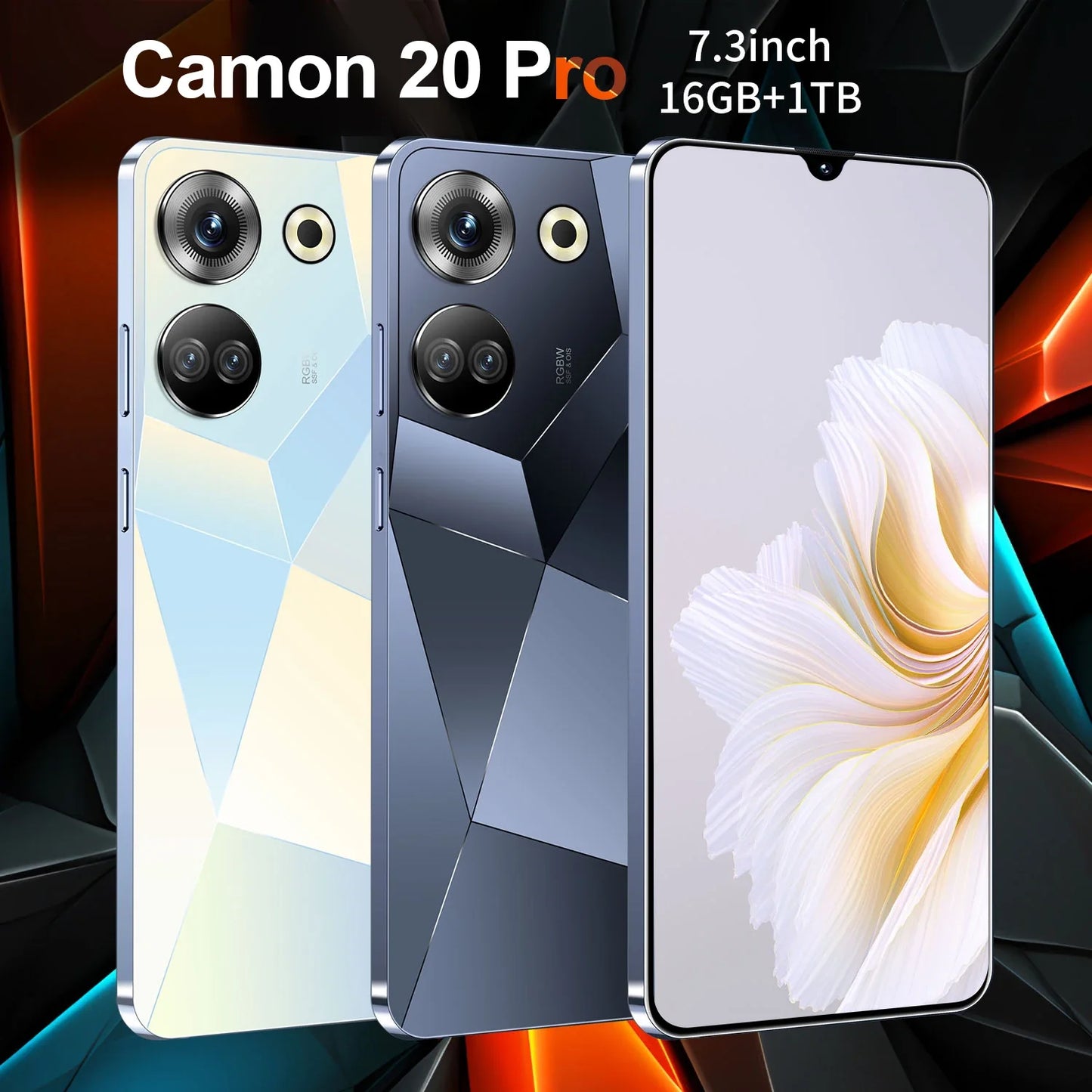 New Arrival Camon 20 Pro 5G Smartphone 7.3-inch HD Large Screen 1TB Storage 16GB RAM Dual SIM Card Mobile Phone