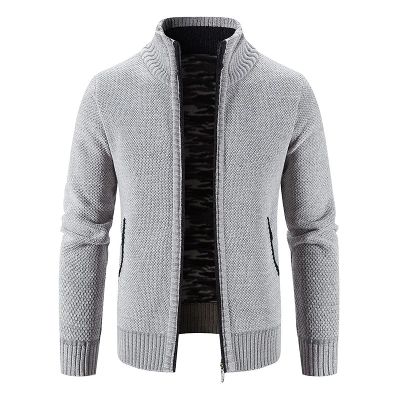 Men Sweater Cardigan Blazer Autumn/Winter Fleece Thick Warm Loose Zip Up