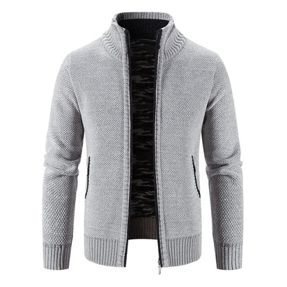 Men Sweater Cardigan Blazer Autumn/Winter Fleece Thick Warm Loose Zip Up