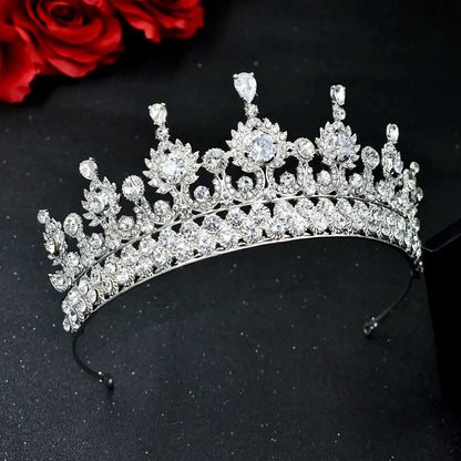 Zircon Wedding Crown Luxury Zircon Diadem Rhinestone Headpiece Bridal Hair Jewelry