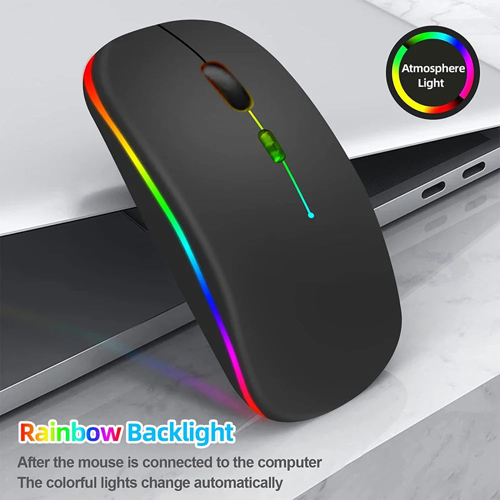 LED Wireless Mouse USB Rechargeable