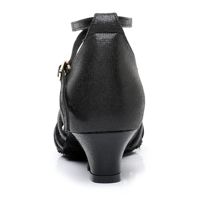 Girls' Ballroom/Latin Dance Shoes with Microfiber Upper Cowhide Outsole Suedette Lining 4.5cm Heel-Stage Performance Shoes