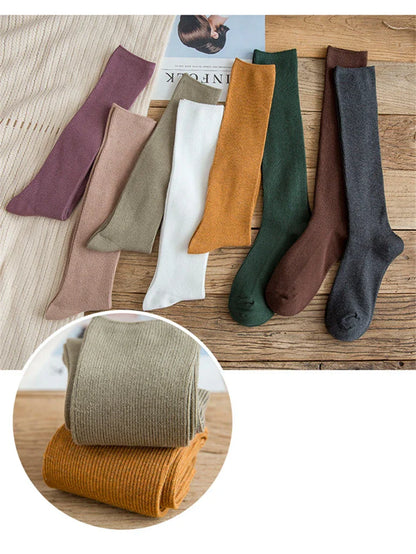 10 Colors Women's Cotton Socks Long Socks