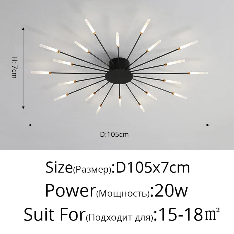 Modern Acrylic Ceiling LED Indoor Lighting For Bedroom Living Room or Kids Room Frame 175-260V