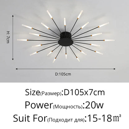 Modern Acrylic Ceiling LED Indoor Lighting For Bedroom Living Room or Kids Room Frame 175-260V