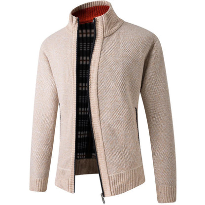 Men Sweater Cardigan Blazer Autumn/Winter Fleece Thick Warm Loose Zip Up