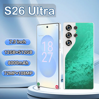 S26 Business Smartphone 5G Dual SIM 108MP Rear Camera Ultra HD Display 8000mAh Battery Octa Deca Core MTK Global 512GB Supports