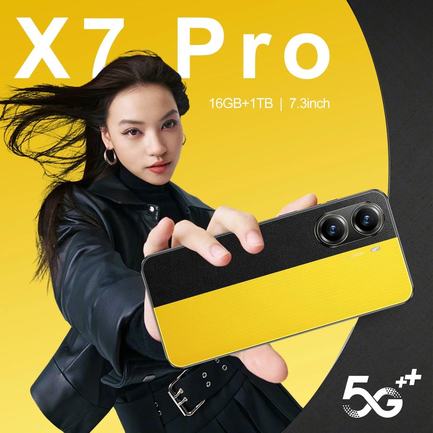 Smooth Scrolling X7 Pro 5G Smartphone High Quality 7.3 Inch 108MP Rear Camera 65W Quick Charge Dual Sim Unlocked Deca Core