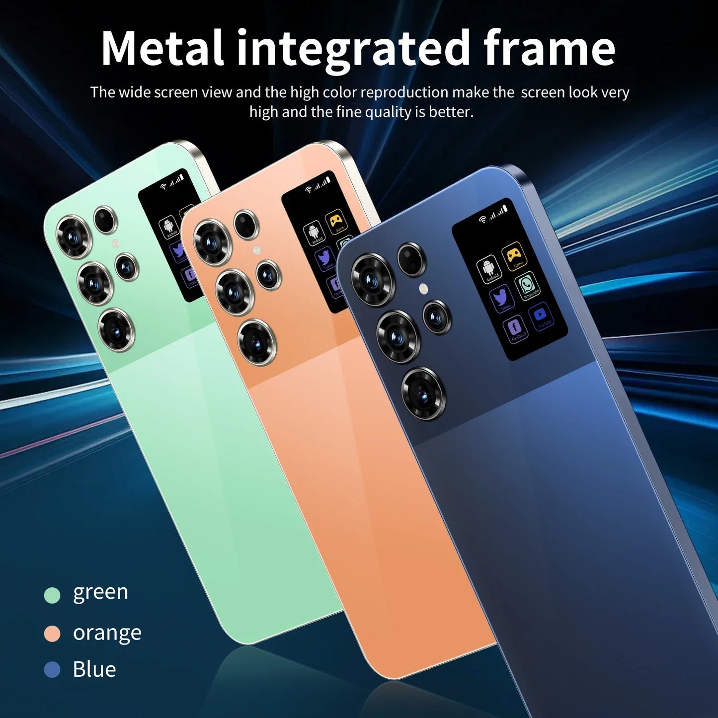 S26 Ultra Android 15 5G Smartphone High Quality 7.3 Inch HD Face ID Deca core Gaming Mobile Phone 16GB+1TB Factory Direct