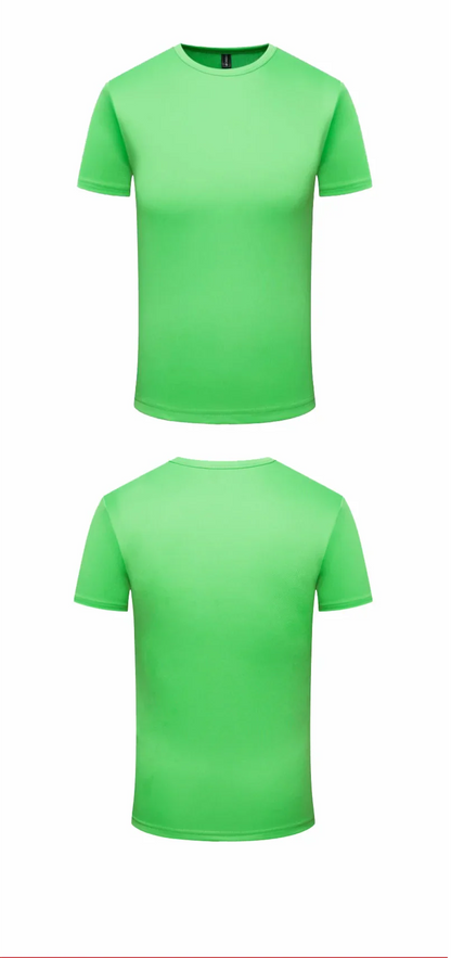 Quick Dry Round Neck T-shirt Custom Printed Embroidered Logo Sports Fitness Short Sleeve Top Running Shirts