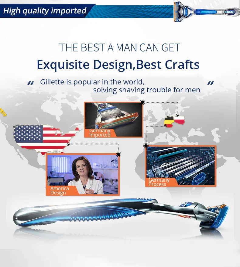 Gillette Fusion Razor for Men Face Hair Beard Shaving Machine Manual Safety Shaver Replacement Head Cassettes 5 Layer Blades