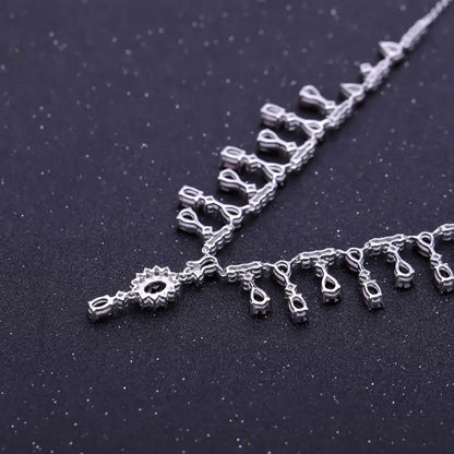 GEM'S BALLET 15.2Ct Natural Red Garnet Gemstone Necklace 925 Sterling Silver Fine Jewelry